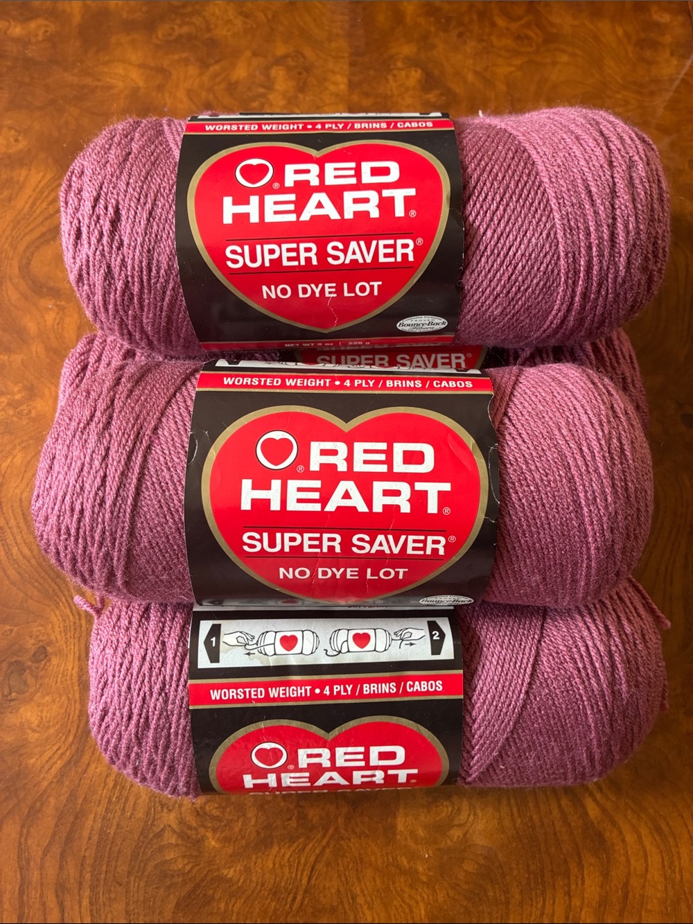 Red Heart Super Saver Yarn - Country Rose (5 pack)